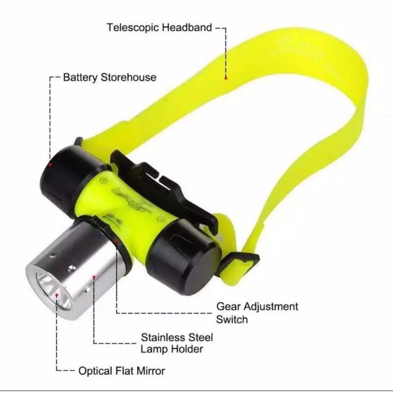 Senter Selam LONGDA 109 Light Senter Kepala Diving Flashlight  Senter Anti Air Untuk Menyelam