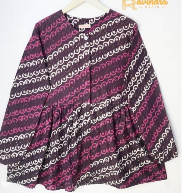 Serbuuuu.. Atasan Batik Wanita Blouse Ruffle Batik Cap