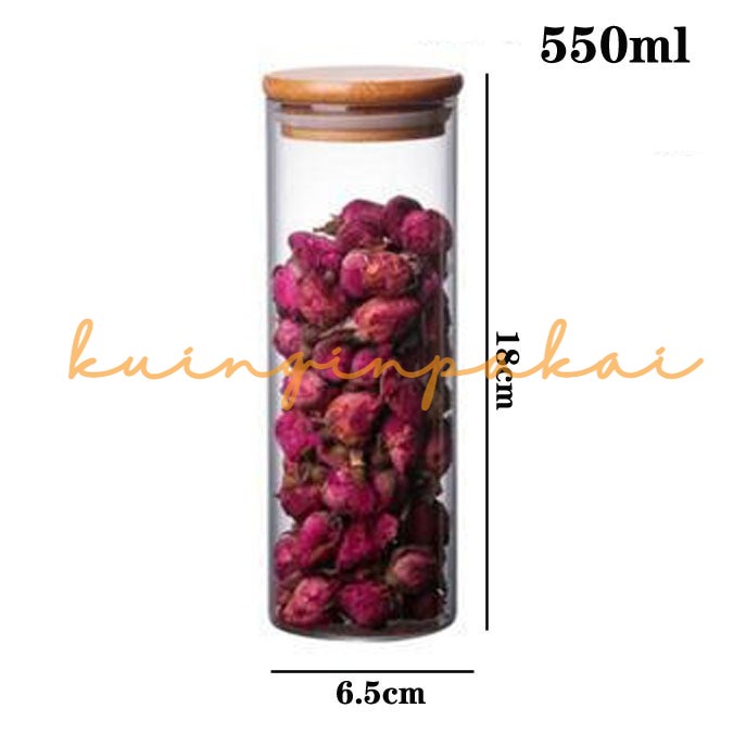 Toples Kaca Penyimpanan Makanan Borosilicate Glass Storage Jar 550ml KUINGINPAKAI