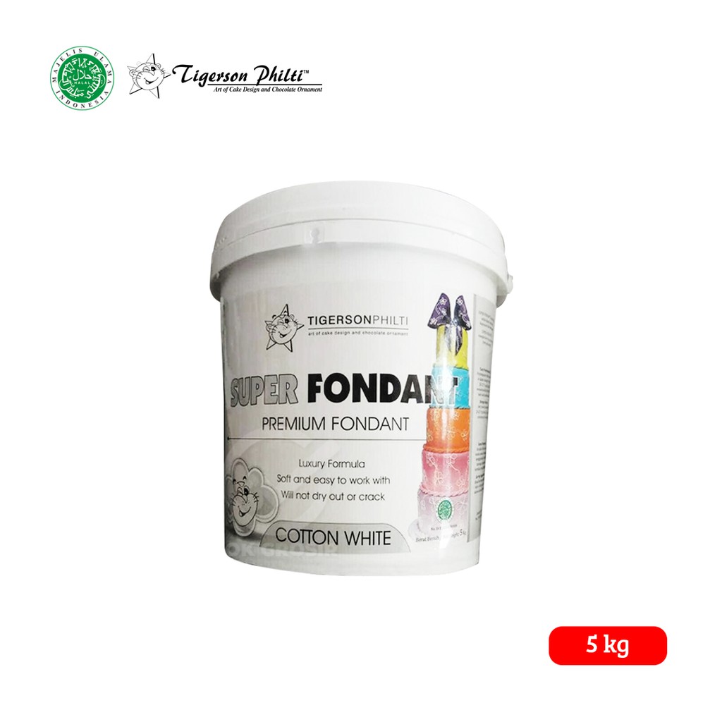 

Tigerson Fondant White 5 Kg (1 Pail)