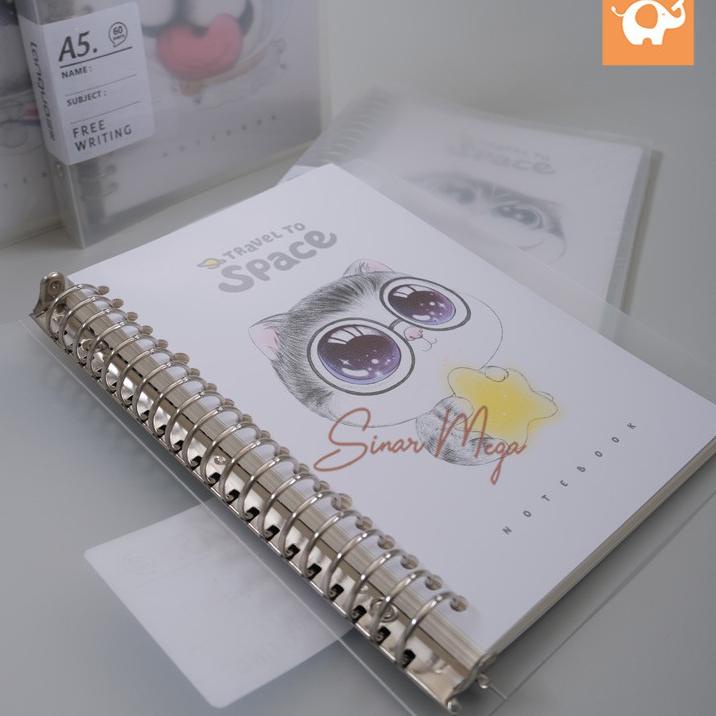 

➟wu Terlaku.✽ Travel To Space File Binder A5 / Loose Leaf Leaf Binder Lucu Unik 60 ⋆