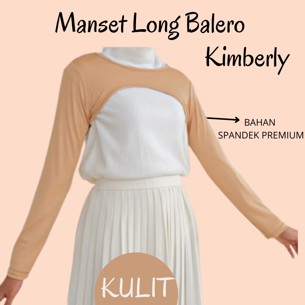 Kimberly Mangset Cewek Crop Lengan Panjang Long Balero Warna Navy Manset Tangan Sambung Balero Bahan Spandek Premium
