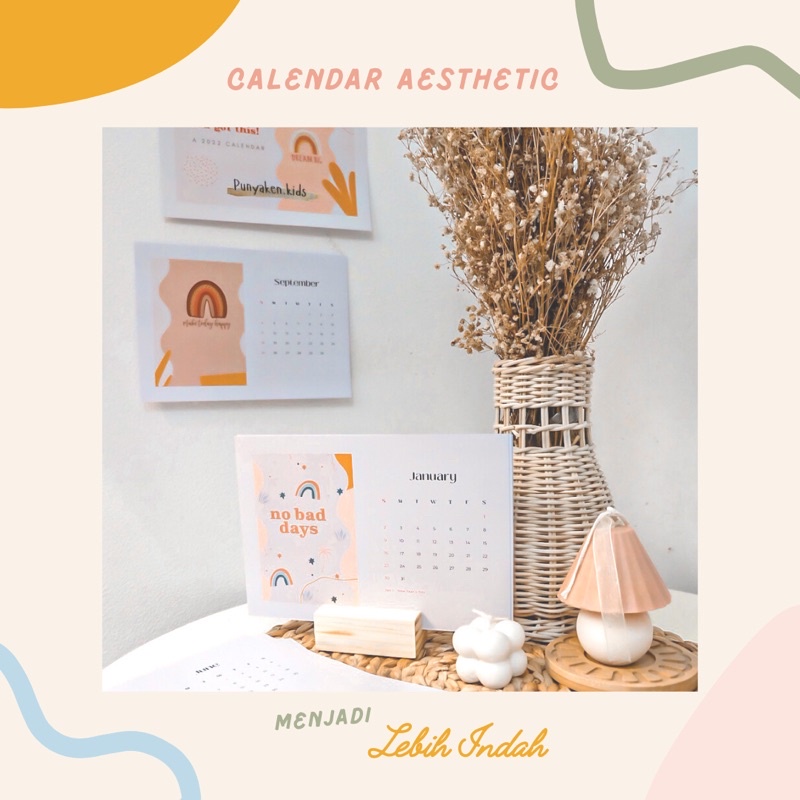 

calendar aesthetic 2022/ calendar desk/ kalender standing wood