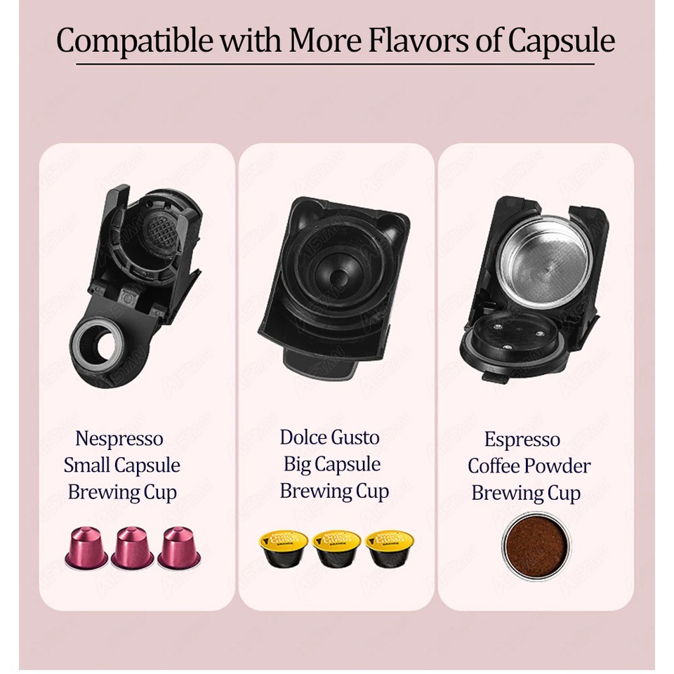 Mesin Kopi Automatic Capsule Coffee Maker Machine 3 in 1 Espresso 19 Bar - AC514K - Black