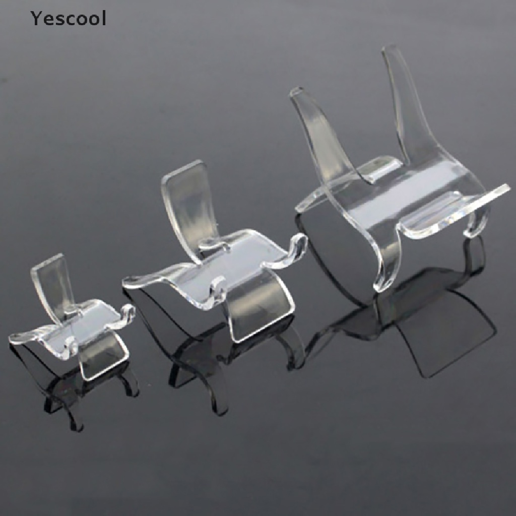 Yescool 2pcs stand Holderdudukan display Batu Kristal Mineral Bahan Akrilik