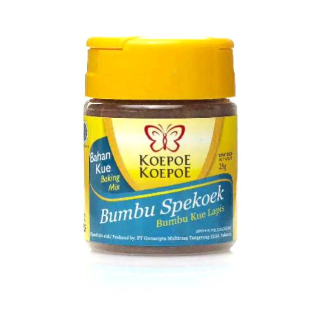 

Bumbu Spekoek Koepoe Koepoe KupuKupu 25gr/ Bumbu Spekoek Bumbu Kue Lapis KupuKupu Koepoe-Koepoe 25gr
