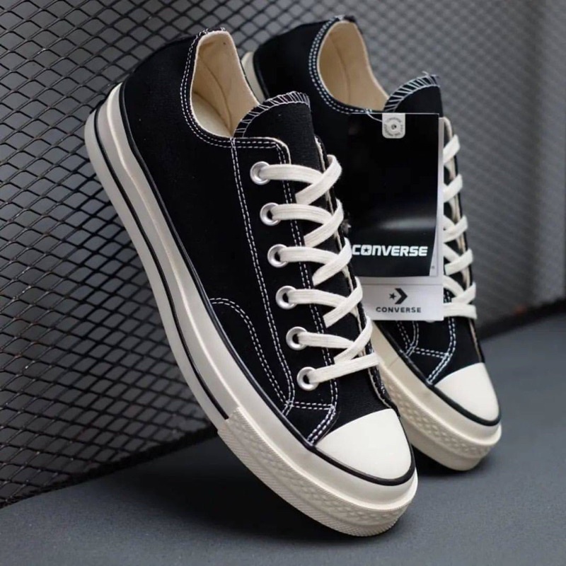 [ TERMURAH ] CONVERSE 70S LOW BLACK WHITE