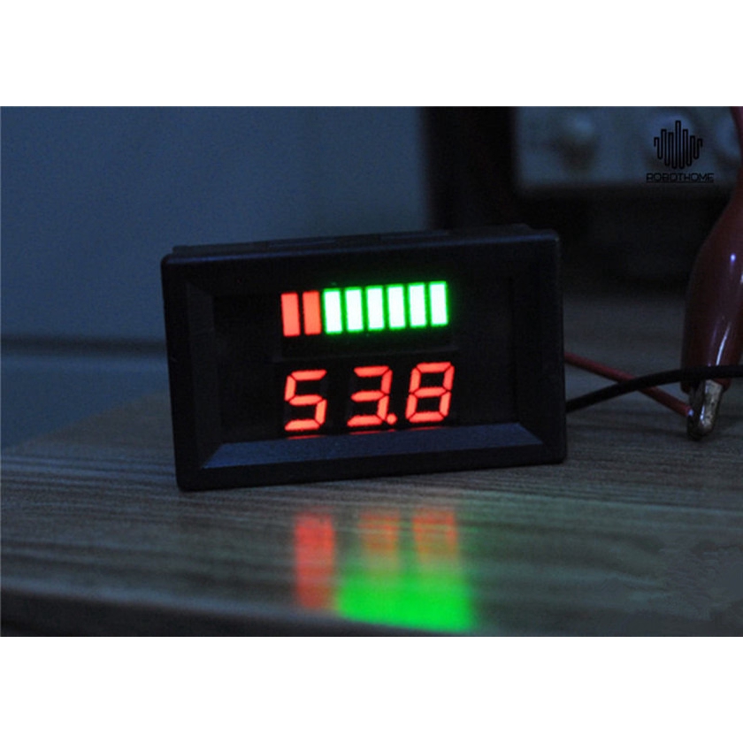 Indikator Voltmeter Level Pengisian Baterai Warna Merah/Biru Untuk 6/12/24/36/48v