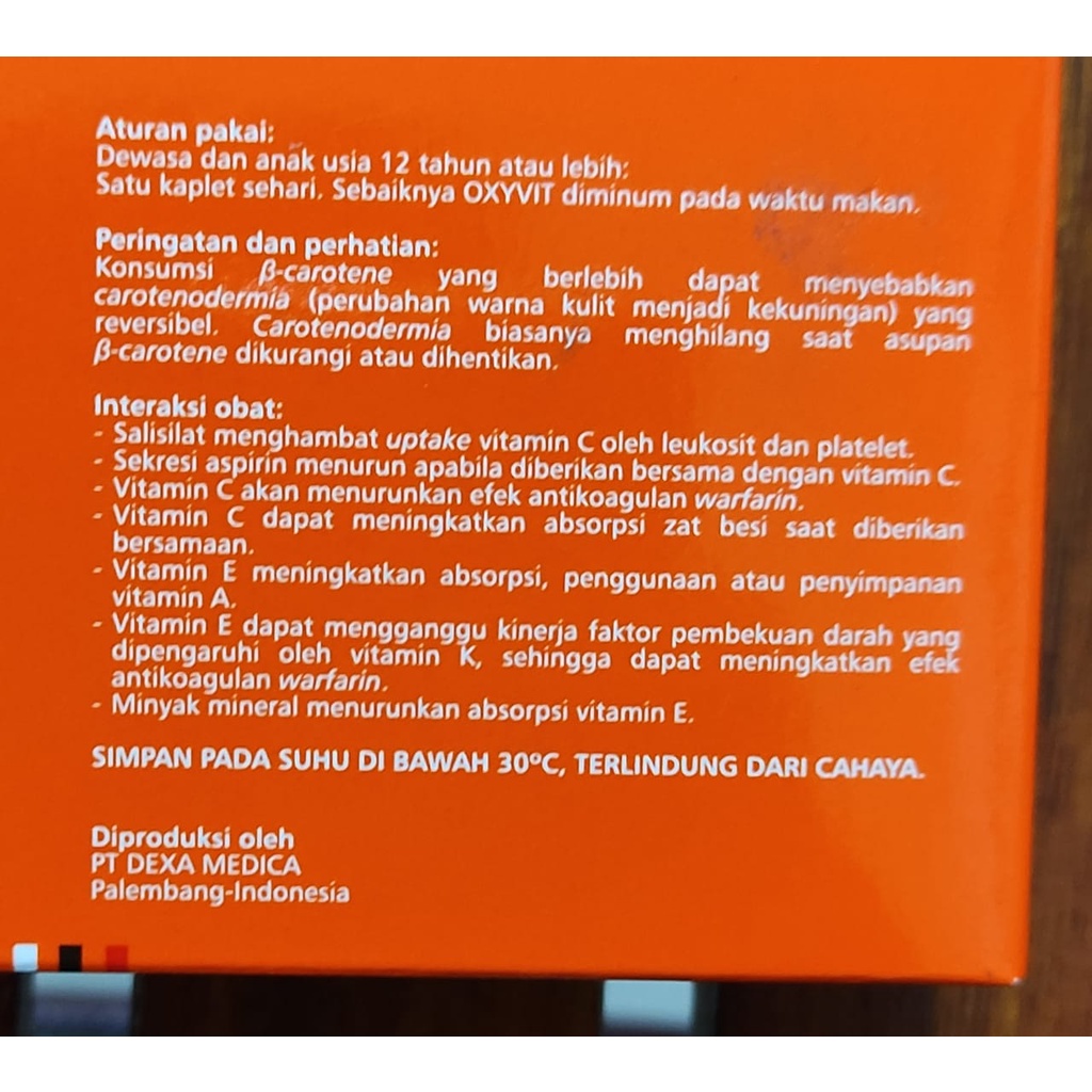Oxyvit 6 Kaplet / Vitamin A / Vitamin C / Vitamin E / Imun / Antioksidan