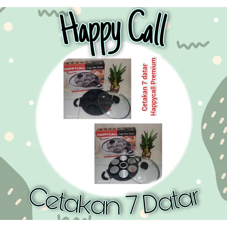 Ready  [COD] CETAKAN 7 LUBANG DATAR HAPPY CALL KUE LUMPUR APEM MARTABAK MINI ASLI