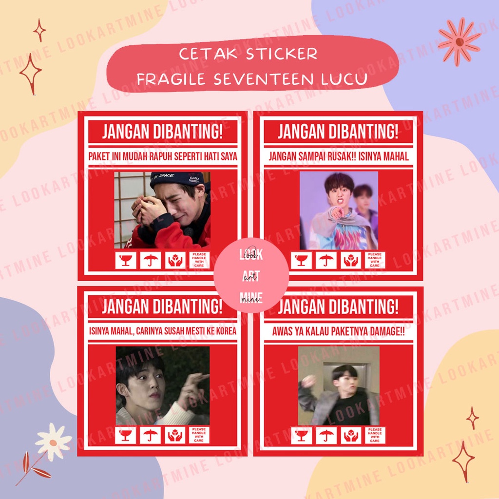 

STIKER FRAGILE LUCU UNIK KOREA SEVENTEEN | STIKER JANGAN DIBANTING