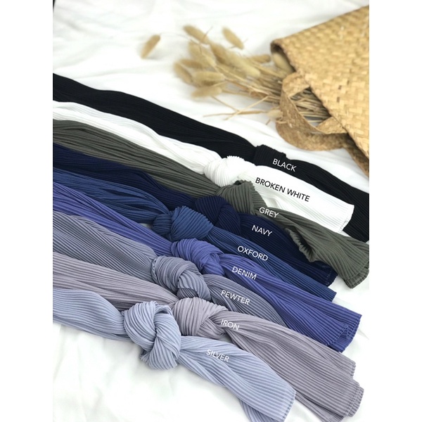 Pashmina Plisket Lidi Ceruty Baby Doll FULL TANPA GARIS TENGAH Pleats Plisir premium part 1⁷-6