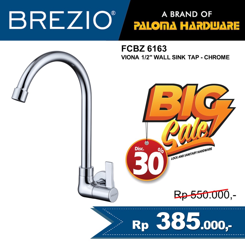 BREZIO FCBZ 6163 Keran Sink Angsa Cuci Piring Dapur Tembok Kran Air