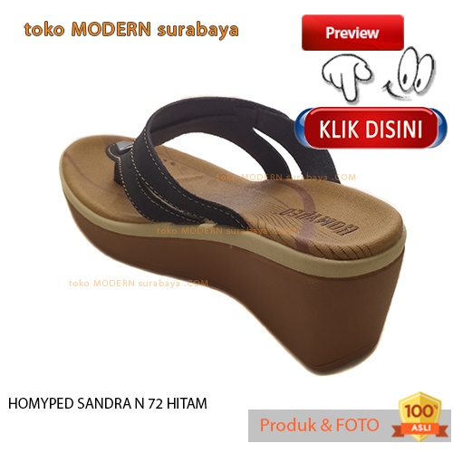 HOMYPED SANDRA N 72 HITAM sandal wanita casual wedges sandal jepit