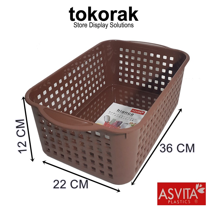 KERANJANG BIANCA BK-184 ASVITA STORAGE BASKET KERANJANG PLASTIK SEGI