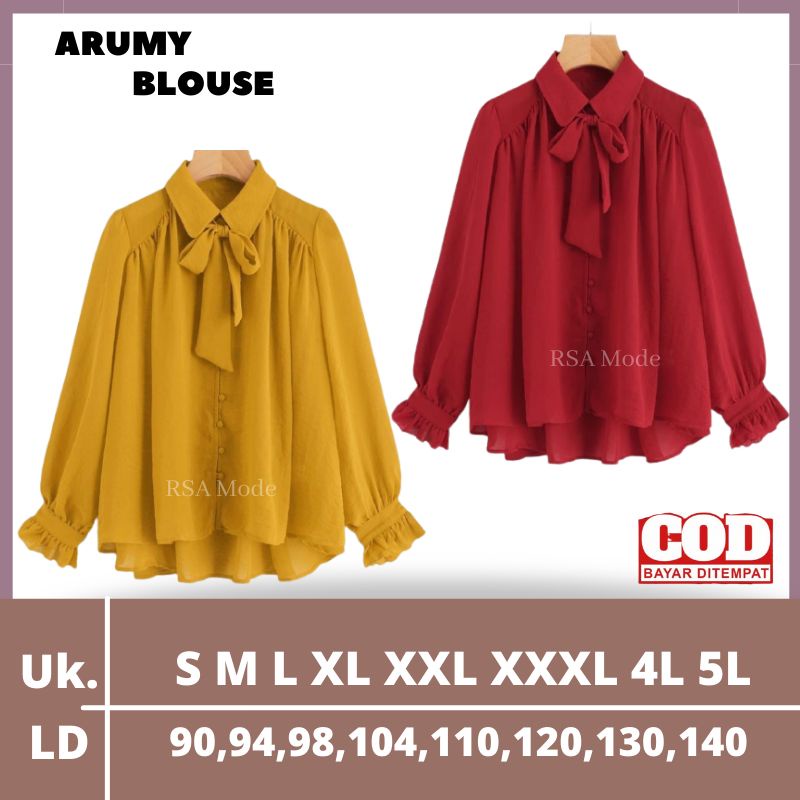 Baju Atasan Blouse Wanita Muslim Busui Korean Style Polos Basic S, M, L, XL, XXL, XXXL, 4L, 5L, LD 90, 94, 98, 104, 110, 120, 130, 140 Jumbo Bigsize Sizeplus