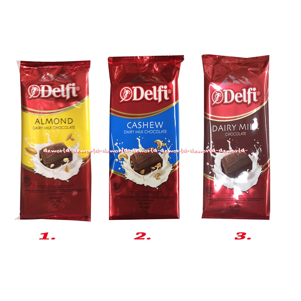 Delfi Almond 140gr Almond Cashew Dairy Milk Chocolate Coklat Delfi Rasa Kacang Almon Cokelat Delvi