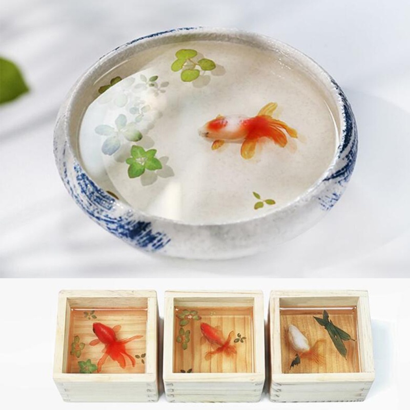 SIY  12 Pcs/Set Soft PVC Goldfishes Models Epoxy Filling Material Crystal Ocean Resin 3D Mini Fish Modeling Filler