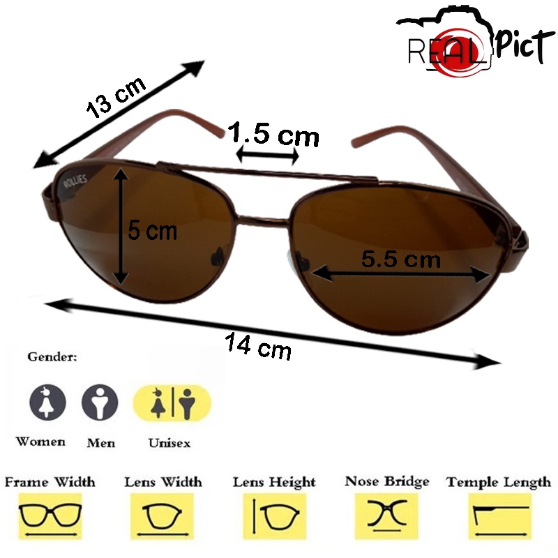 kacamata Hitam Pria Wanita Original Fashion Aviator Anti Silau / Sunglasses Unisex UV Protection / Kaca mata Gaya Pria