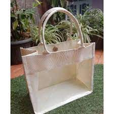 Tote Bag Tas kosmetik Mika Transparan Wanita Korea 25×12×22