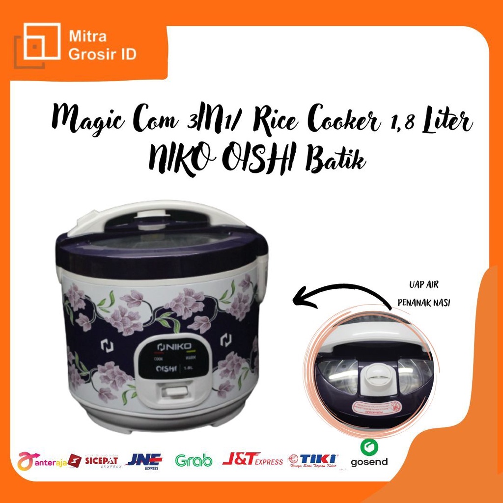 Magic Com 3IN1/ Rice Cooker 1,8 Liter NIKO OISHI Batik