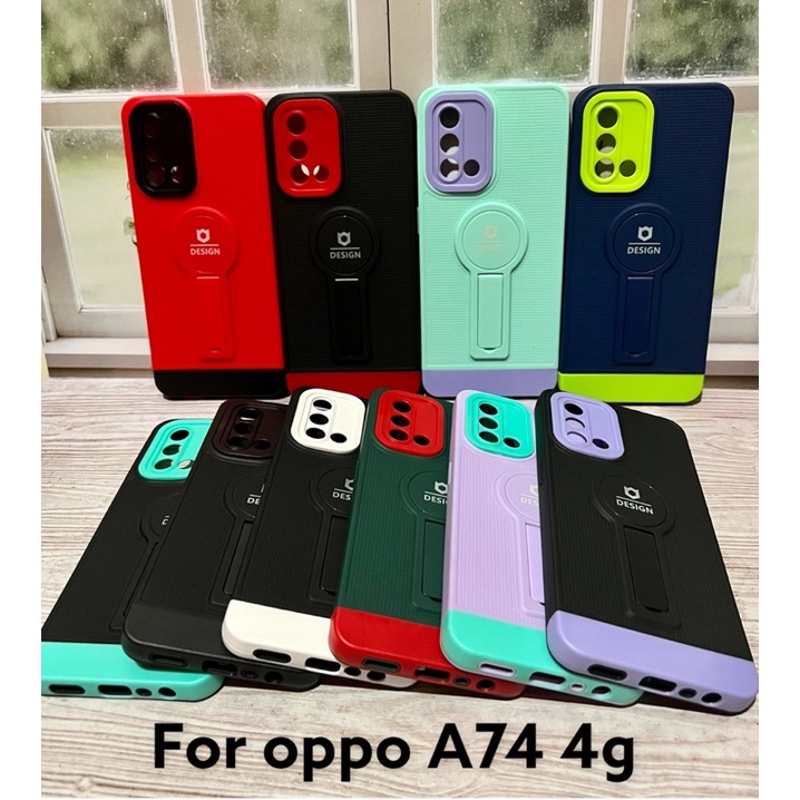 Case Oppo A74 4g / Casing Oppo A74 4g Casing Standing Soft Case Pelindung Kamera