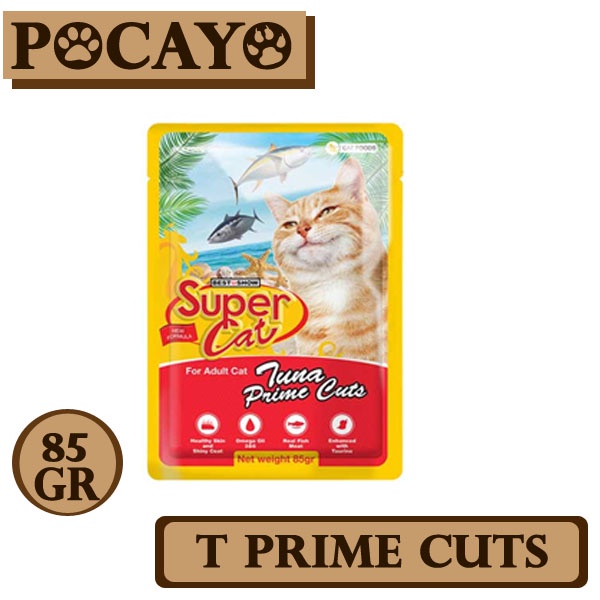 Super Cat Pouch Adult Tuna  Prime Cuts 85gr