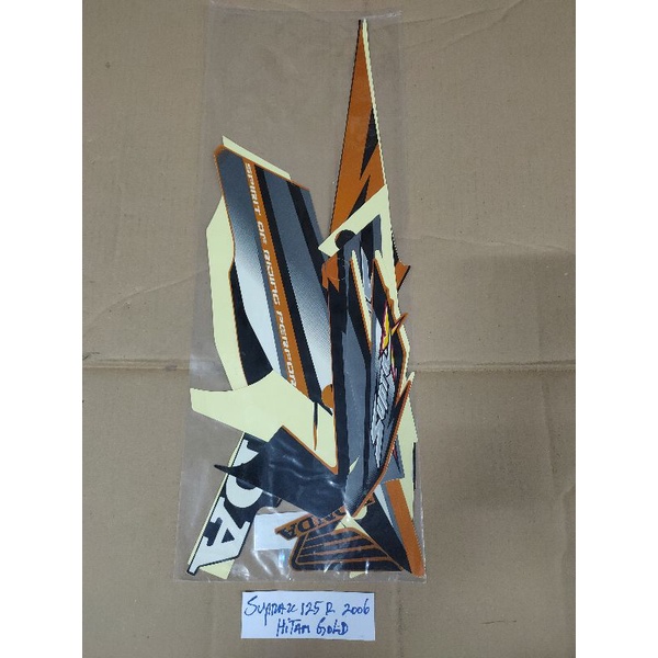 STRIPING SUPRA X 125 R 2006 HITAM GOLD