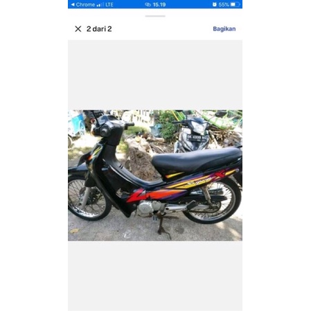 Nos laminasi stiker striping honda supra x 1999 2000 hitam