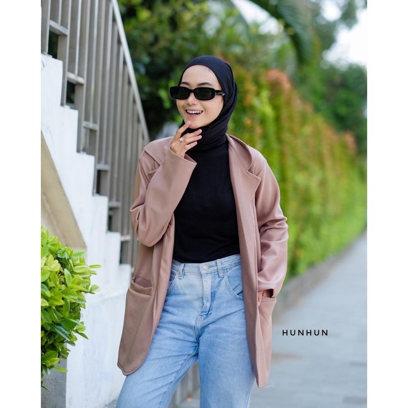 CUCI GUDANG!! Alba Blazer Outer Blazer Basic Scuba Atasan Kerja Wanita Outer Polos Murah Korean Look  Pusatgrosir_solo