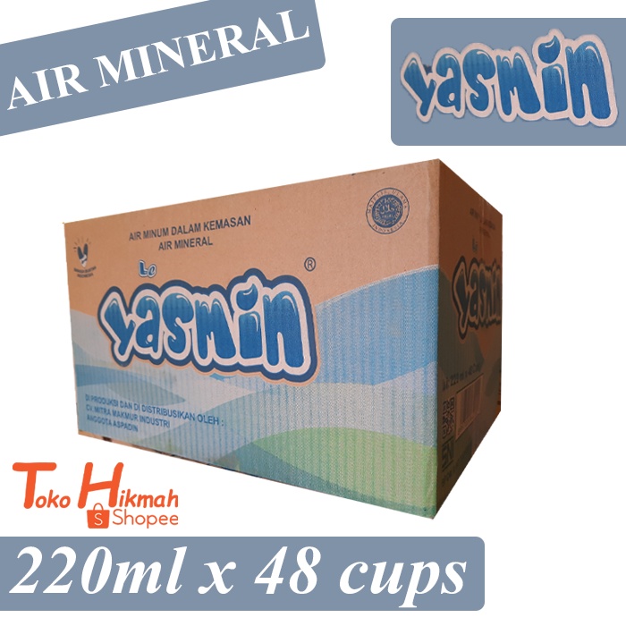 

Air Mineral YASMIN Gelas 200ml 1 Dus isi 48 Cup.