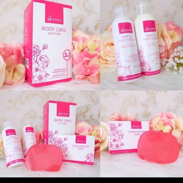 ❤ BELIA ❤ Hanasui Body Care 3 in 1 Package | Transparent Soap | Day &amp; Night Lotion Paket Kecantikan