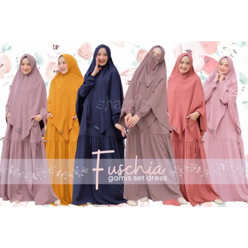 GAMIS FUSCHIA | GAMIS SET | GAMIS POLOS|GAMIS SET SYAR'I