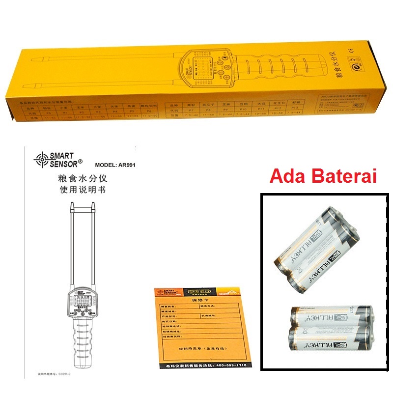 Grain Moisture Meter Pengukur Kadar Air AR991 Alat Kelembaban Kacang Gandum Jagung Beras Biji Bijian