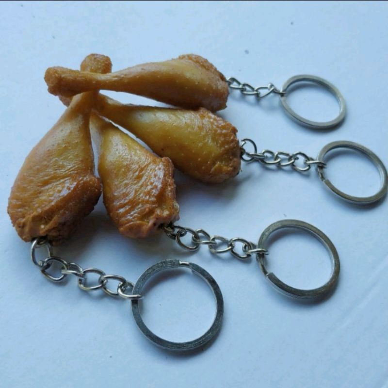 gantungan kunci unik lucu tempe ayam goreng