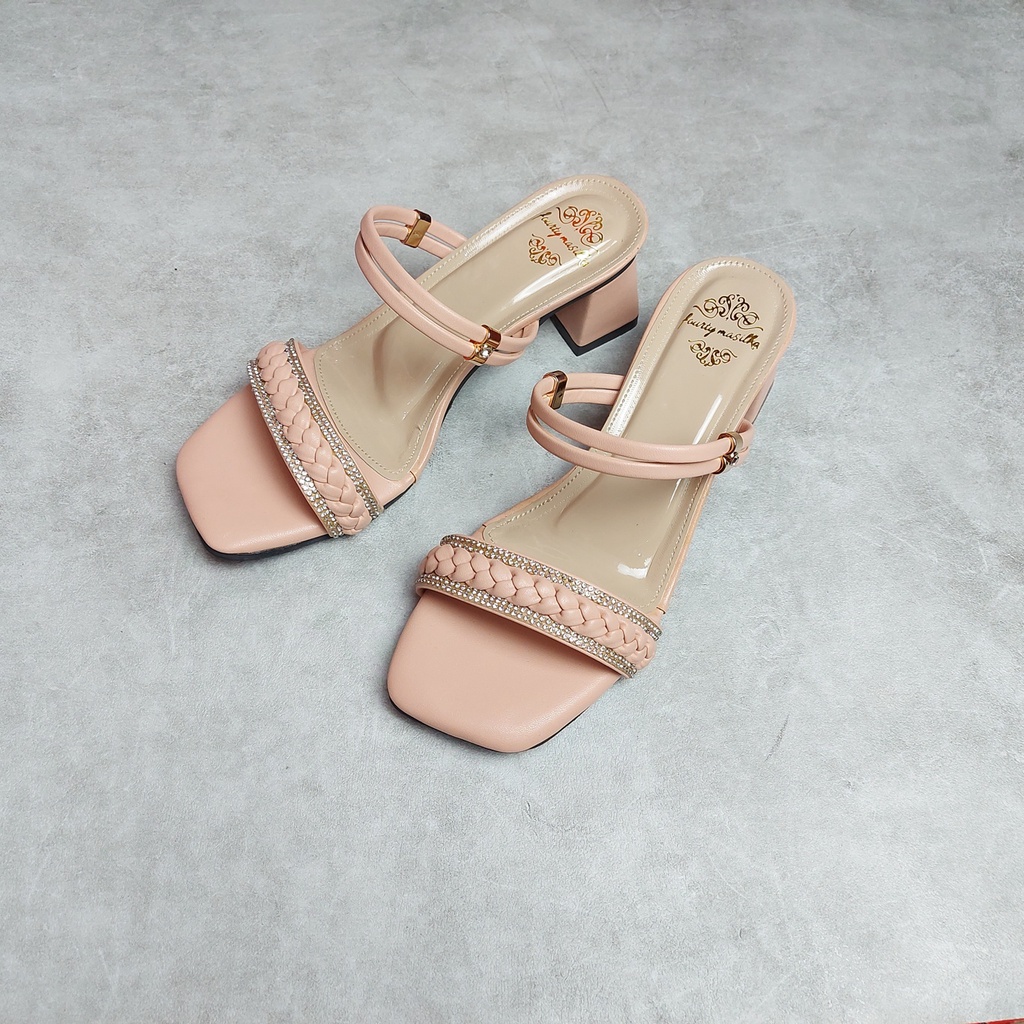 Sandal Heels Hak Tahu Wanita 5 cm ALB-46