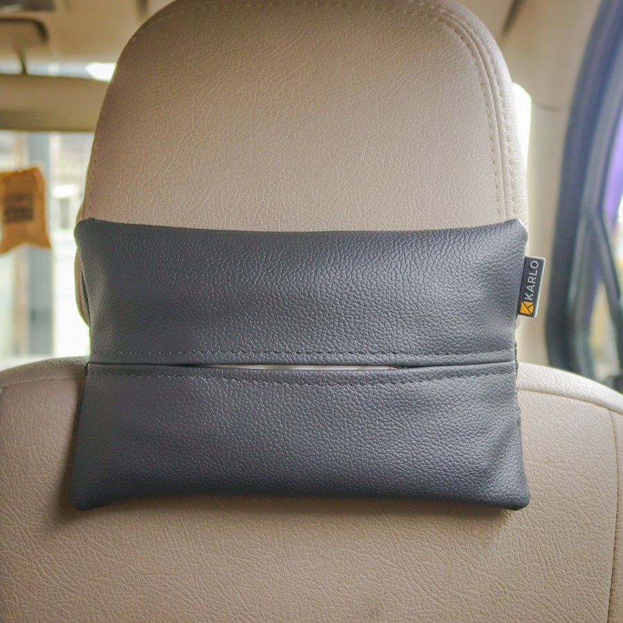 Karlo Tempat Tissue Tisu Mobil Premium Sun Visor Jok Basic Grey Abu