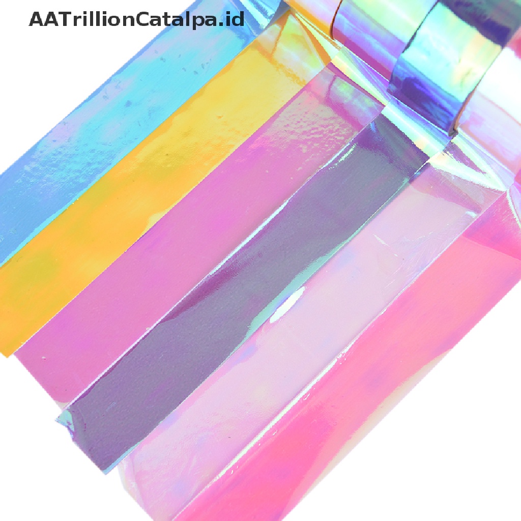 Aatrillioncatalpa Tape Perekat Glitter Prismatik Holografik Panjang 5m Untuk Dekorasi Hoops