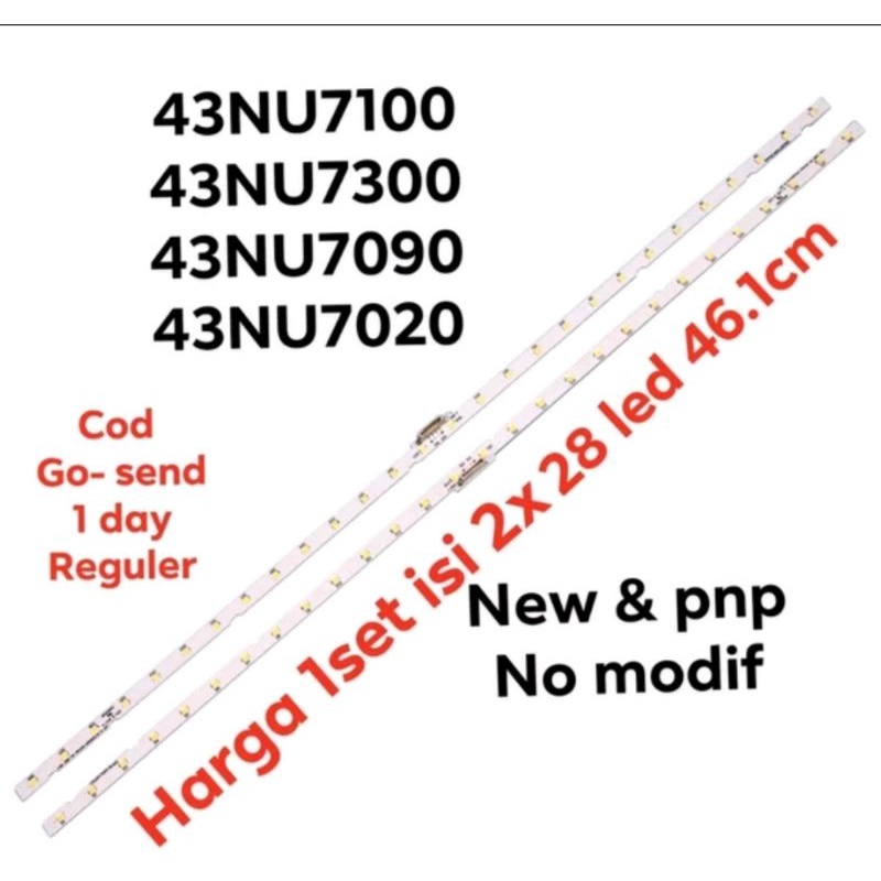 LAMPU LED BACKLIGHT TV SAMSUNG 43NU7100 43NU7300 43NU7090 43NU7020