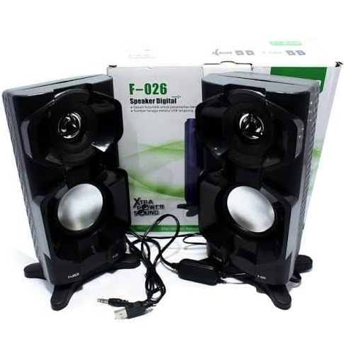 COD SPEAKER DIGITAL KOMPUTER/LAPTOP/HP/USB FLECO F-026 FULL BASS//SPEAKER SALON AKTIF F-026 X-BASS