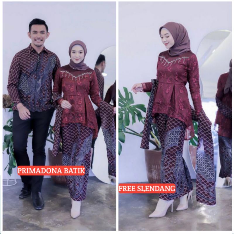 Batik Couple Kebaya Kalena Tunangan Wisuda Seserahan Lamaran Modern