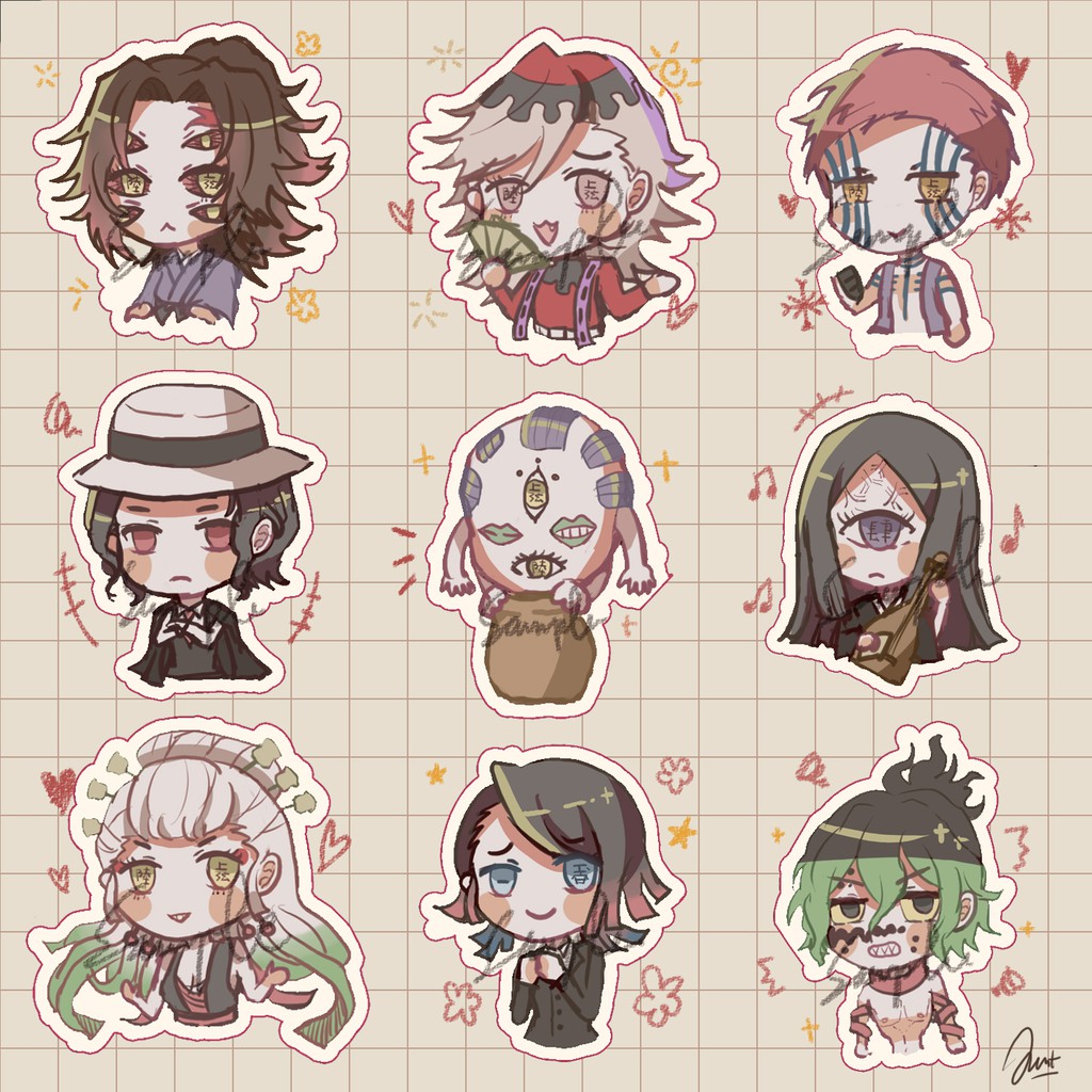 

Kimetsu No Yaiba demon stickers die cut