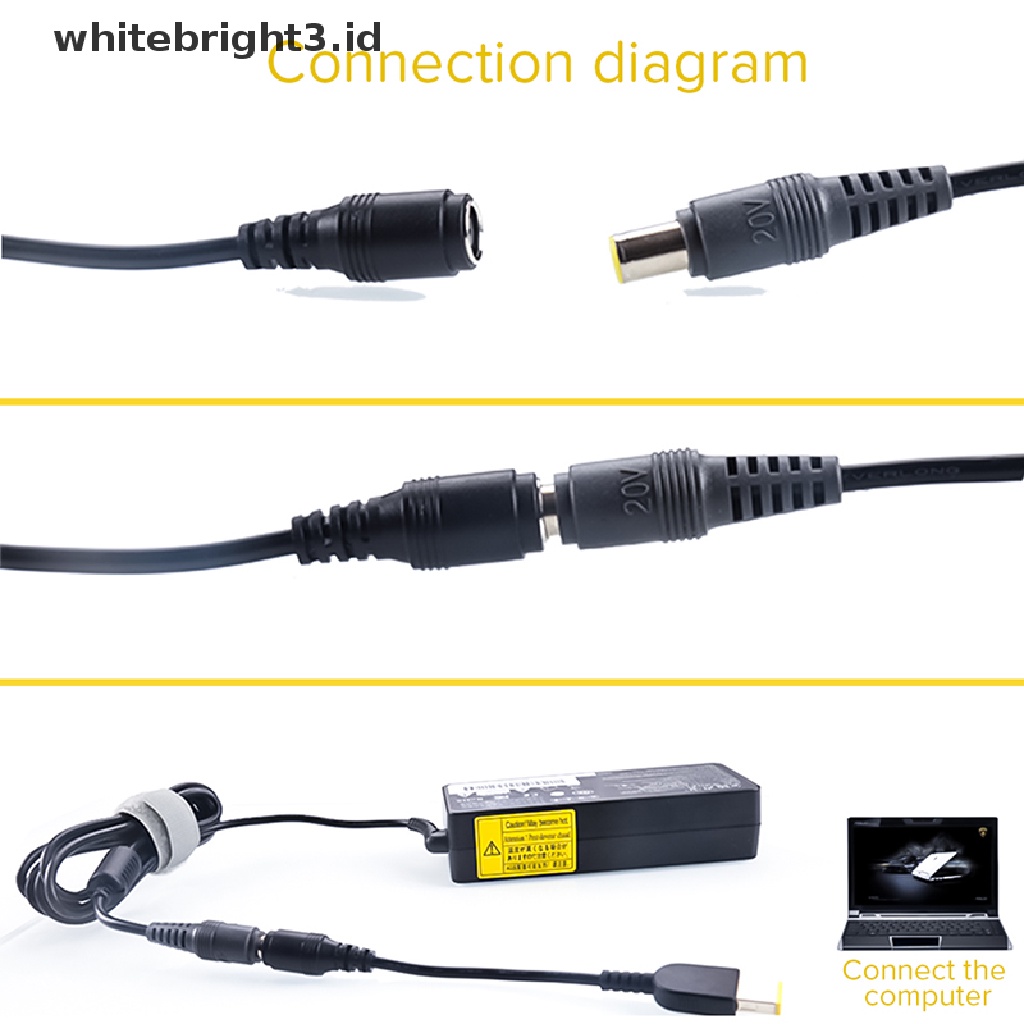 (whitebright3.id) Adapter Konverter Power Charger Jack Bulat Ke Kotak Untuk Lenovo Thinkpad