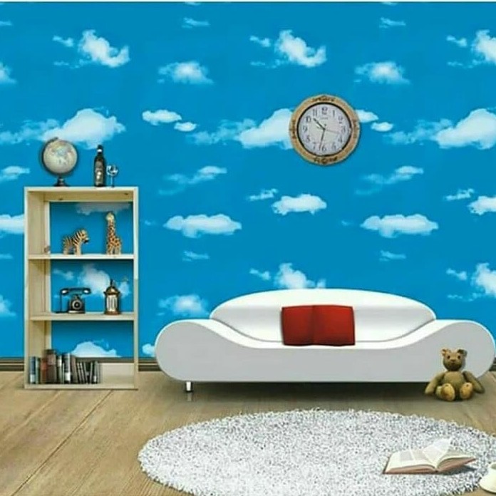 Wallpaper Dinding Motif AWAN BIRU