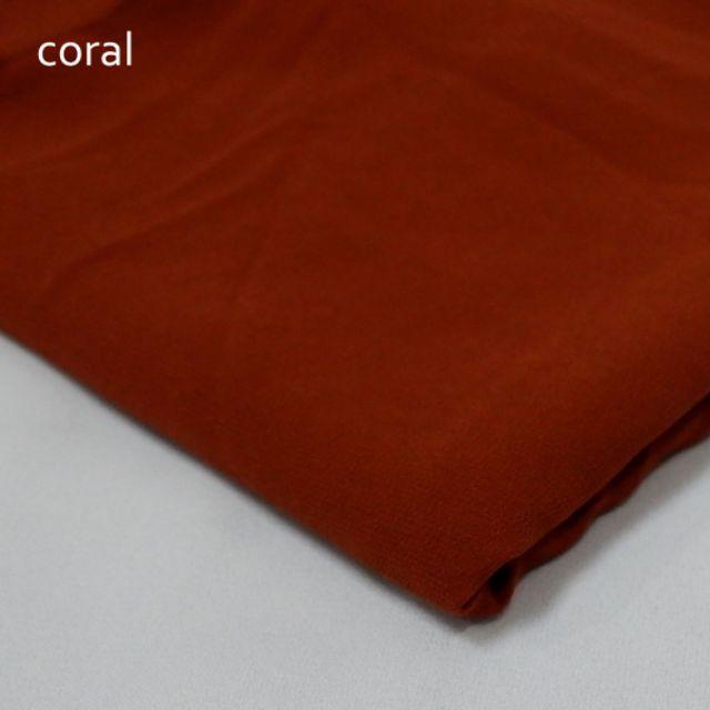 PASMINA 2 in 1 INER / PASHMINA + INNER /  PASHMINA / PASHMINA CERUTY (dijahit dengan innernya)-Coral