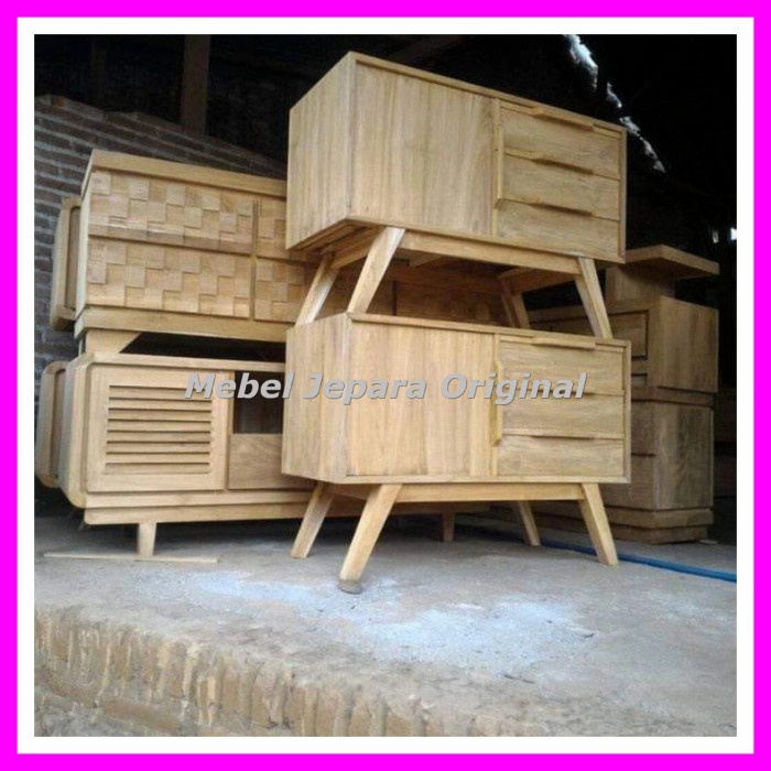 Lemari Kecil Kayu Jati - Bufet retro Minimalis Jati Mentahan Jepara Original