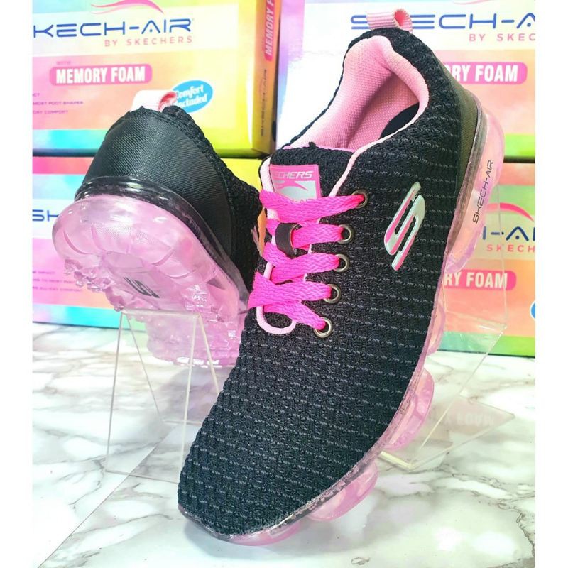 Sepatu Skechers Wanita Sneakers Tali Rajut Knithing