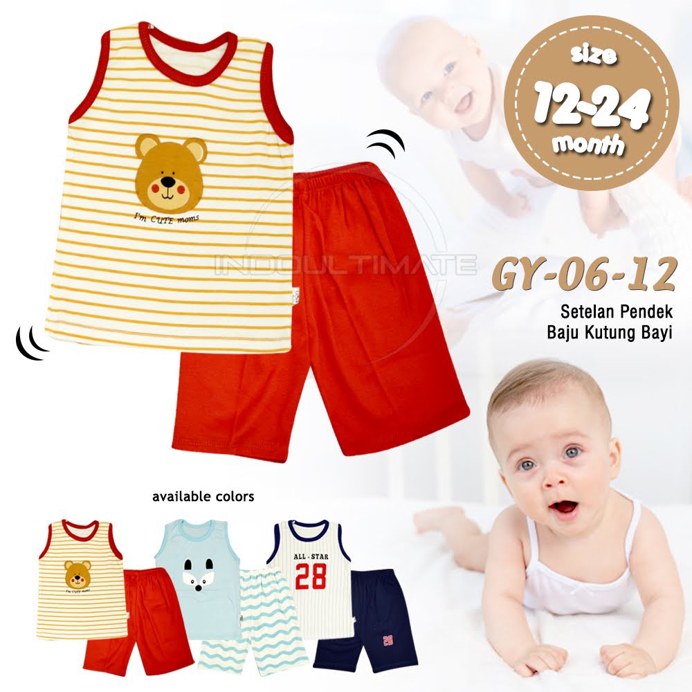 Setelan Kutung Bayi SNI BABY LEON (1-2 Tahun) baju anak Laki Laki Perempuan kaos singlet GY-06-12