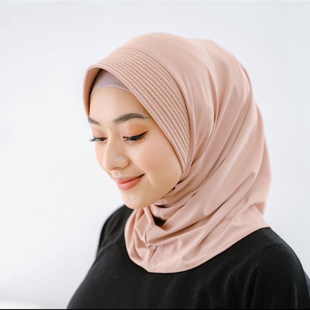 Hijab Instant Sporty Kerudung OIahraga Bergo Polos Jersey Pendek