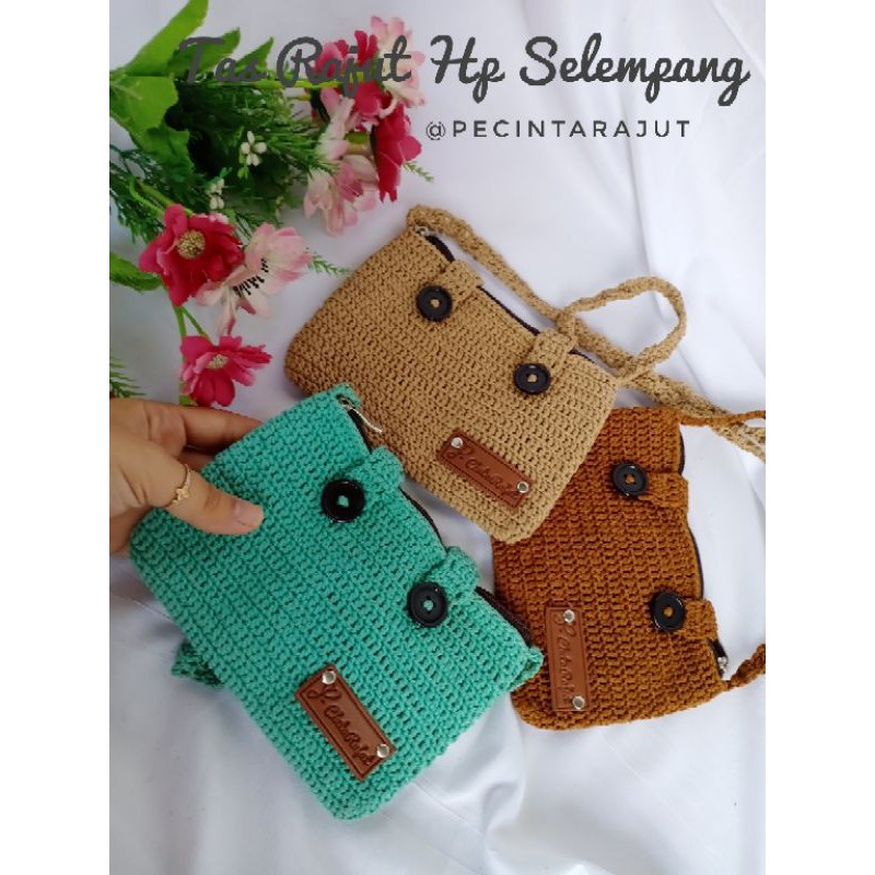 TAS RAJUT HP TAS SELEMPANG LUCU